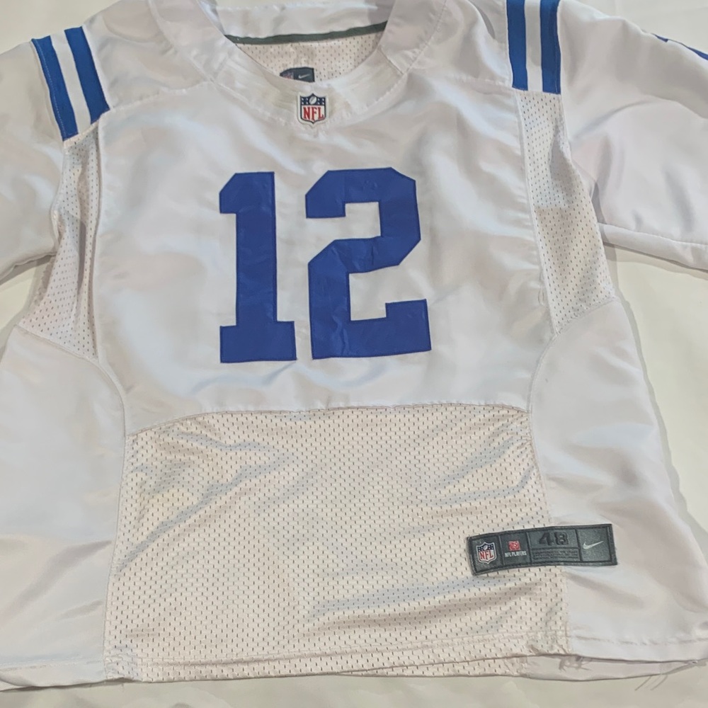 Nike White and Blue Football Jersey